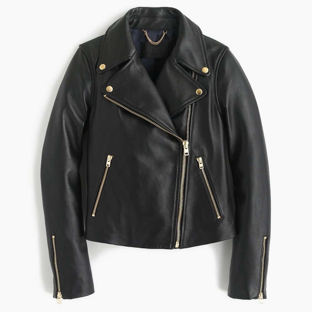 J. Crew Collection Leather Motorcycle Jacket